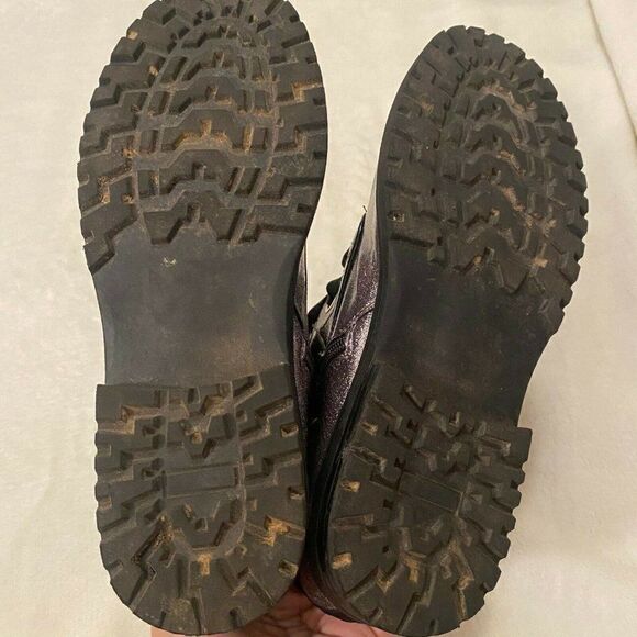 Circus By Sam Edelman Womens Taupe Glitter Round Toe Lace Up Combat Boot Size 5 - Picture 6 of 8